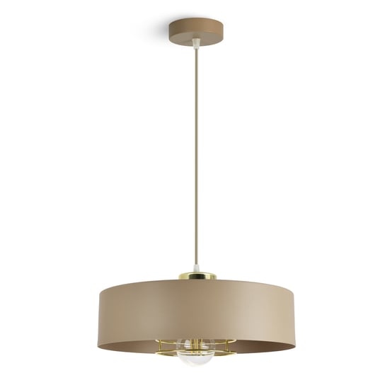 Lampa Sufitowa Wisząca Żyrandol Beżowa ECRU Złoto 1xE27 LED 760-EZ1-300 Luxolar
