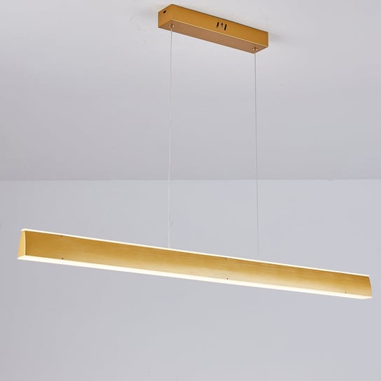 LAMPA SUFITOWA wisząca ŻYRANDOL LED + PILOT 44W 100cm złota nad stoł Delux M