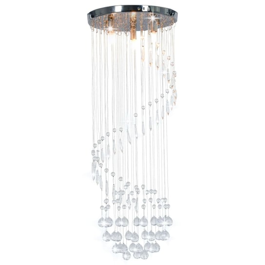 Lampa sufitowa z kryształami i koralikami, srebrna, spirala, G9 vidaXL
