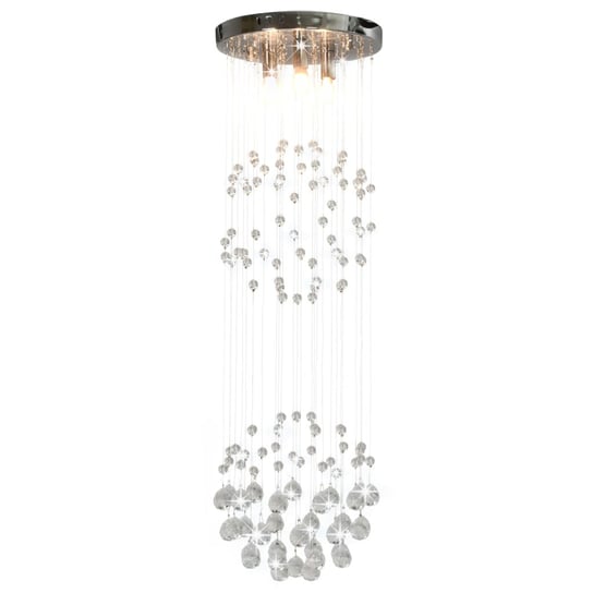 Lampa sufitowa z kryształkami i koralikami, srebrna, kula, 3xG9 vidaXL