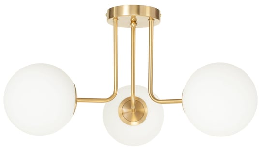 Lampa sufitowa złota Milano żyrandol 3 klosze mleczne kule Ledigo