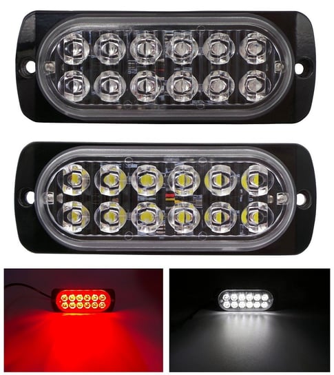 Lampa tylna 12 LED mocna 12V-24V mała Czerwona, stop, przeciwmgielne motoLEDy