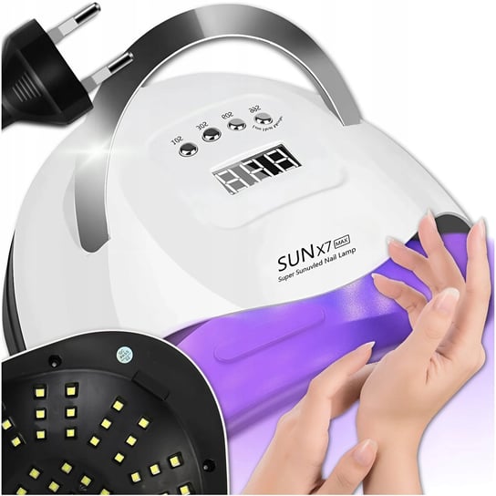 Lampa Uv Do Paznokci Led 180w Do Hybryd Żeli Mocna Sun X7 Max Biała Lcd Memfis