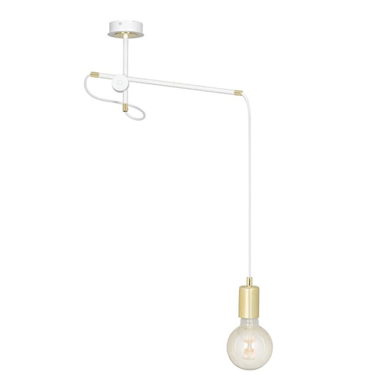 LAMPA WISZĄCA ARTEMIS EDISON 1 BIAŁY/ZŁOTY 481/1 EG EMIBIG