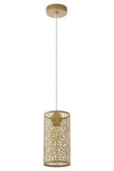 Lampa wisząca ażurkowa złota tubka kółka E27 Can Shape-Gold Pendant VT-7131-CG 3824 V-TAC V-TAC