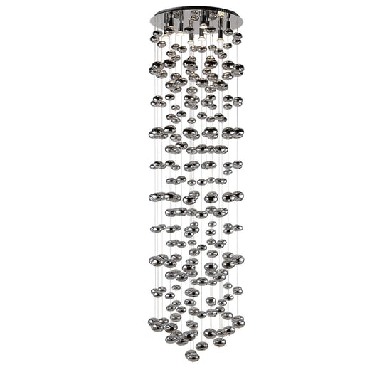 Lampa wisząca AZZARDO LUVIA, srebrna, 9x50W, 220x60 cm AZzardo