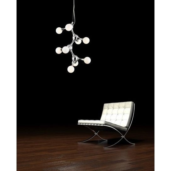 Lampa wisząca AZZARDO NEURONO, srebrno-biała, 9x20W, 45x34 cm AZzardo
