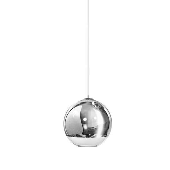 Lampa wisząca AZZARDO SILVER BALL, srebrno-biała, 1x60W, 120x18 cm AZzardo