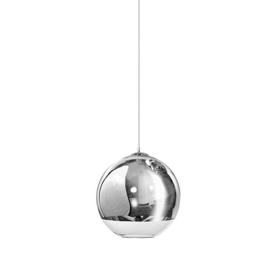 Lampa wisząca AZZARDO SILVER BALL, srebrno-biała, 1x60W,120x25 cm AZzardo