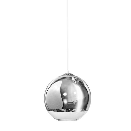Lampa wisząca AZZARDO SILVER BALL, srebrno-biała, 1x60W, 120x35 cm AZzardo