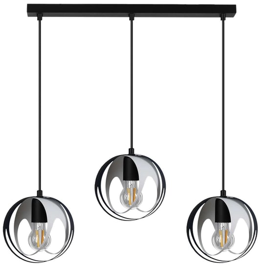 Lampa Wisząca Ball 3L Czarna Loft Jadalnia Lampex