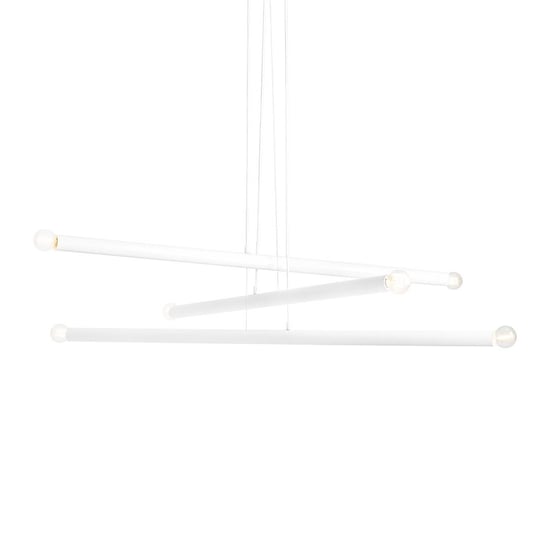 Lampa wisząca biała Tubo 6-punktowy metalowy zwis nad stół Aldex
