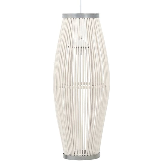 Lampa wisząca, biała, wiklinowa, 40 W, 21x50 cm, owalna, E27 vidaXL