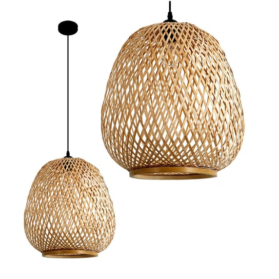 Lampa Wisząca BOHO BARSO z Bambusa NATURALNY design ozdobna Stylowa 1xE27 KOBI DESIGN