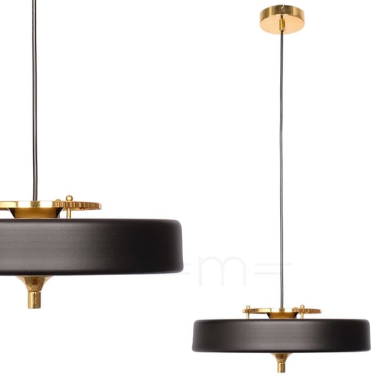 Lampa wisząca CG2000 ŻYRANDOL BK COPEL klasyczna OPRAWA metalowy ZWIS Art Deco okrągły LED 24W 3000K kabel złoty czarny COPEL