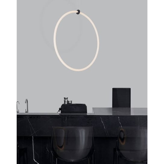 LAMPA wisząca COLON LE41609 Luces Exclusivas metalowa OPRAWA okrągy ZWIS LED 30W 3000K pierścień ring czarny Luces Exclusivas