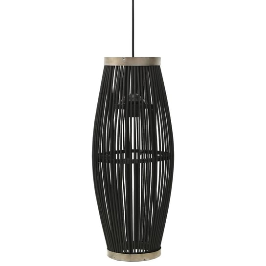 Lampa wisząca, czarna, wiklinowa, 40 W, 21x50 cm, owalna, E27 vidaXL