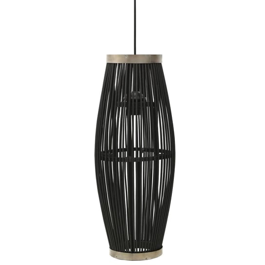 Lampa wisząca, czarna, wiklinowa, 40 W, 25x62 cm, owalna, E27 vidaXL
