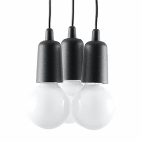 Lampa wisząca DIEGO 3 czarna nowoczesny niereguralny regulacja zawiesia SL.0573 Sollux Lighting Sollux Lighting