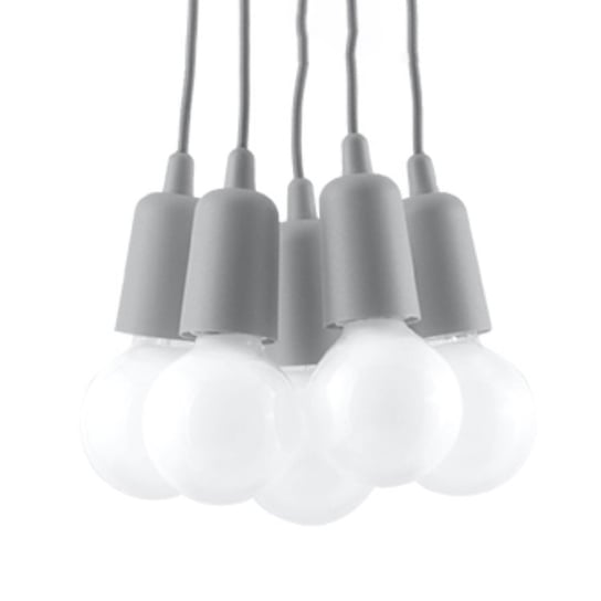 Lampa wisząca DIEGO 5 szara nowoczesny niereguralny regulacja zawiesia SL.0577 Sollux Lighting Sollux Lighting