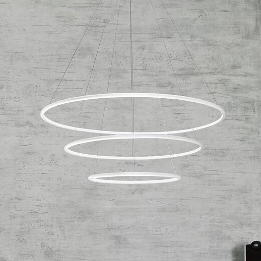 LAMPA wisząca DONATELLA 2545 Rabalux metalowa OPRAWA futurystyczna LED 95W 4000K zwis pierścienie rings białe Rabalux