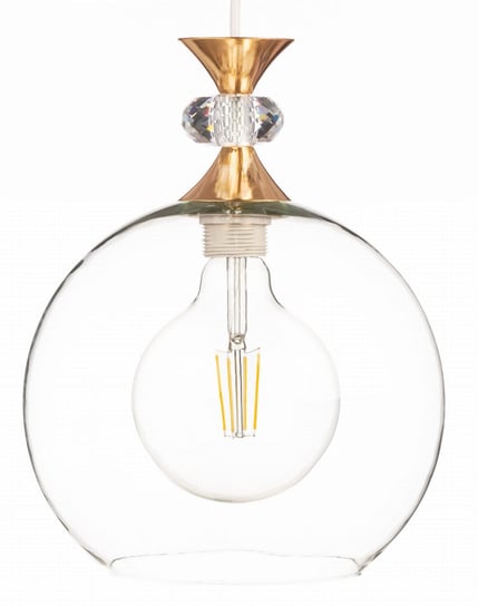 Lampa wisząca duża szklana kula oprawa kryształ Glamour Ledigo
