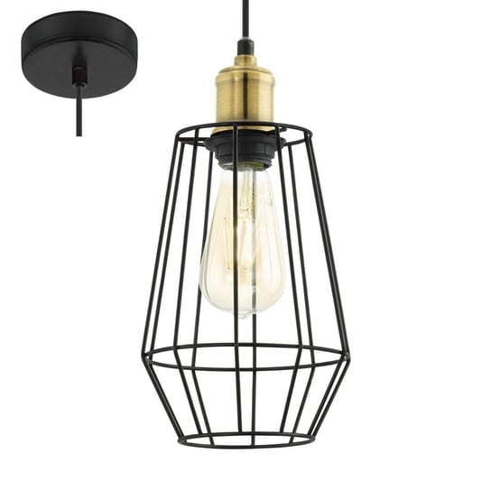 Lampa wisząca EGLO Denham, 1x60 W, E27, czarna, 110x15,5 cm Eglo