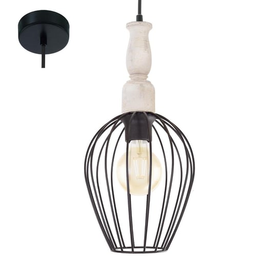 Lampa wisząca EGLO Norham, 1x60 W, E27, czarna, 110x18 cm Eglo