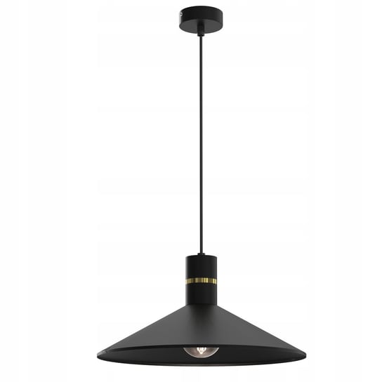 Lampa wisząca Ewilight TOSCANA E27 metalowy klosz czarna złota Fabryka lamp
