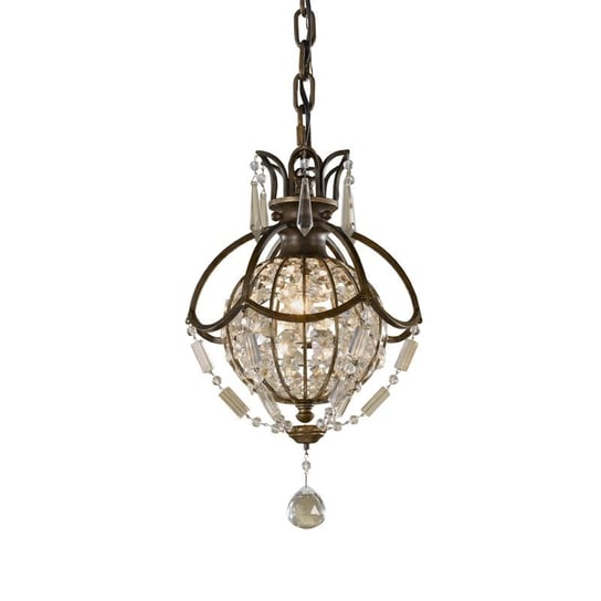Lampa wisząca FEISS Bellini, brązowo-srebrna, 1x60W, 48x22,2 cm FEISS