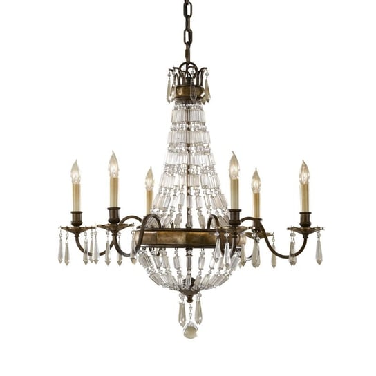 Lampa wisząca FEISS Bellini, brązowo-srebrna, 6x60W, 81x68,6 cm FEISS