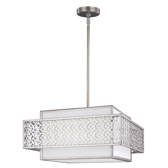 Lampa wisząca FEISS Kenney, srebrno-biała, 3x60W, 35,2x50,2 cm FEISS