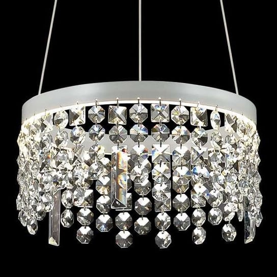 LAMPA wisząca FIONA MA05146C-001 Italux okrągła OPRAWA kryształowa LED 20W 3000K zwis glamour crystal przezroczysty ITALUX
