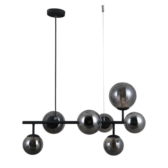 LAMPA wisząca FRONTERA PND-40423-7 Italux loftowa OPRAWA modernistyczny ZWIS kule balls czarne przydymione ITALUX