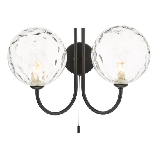 Lampa wisząca Jared 2 Light Wall Light Matt Black Clear Dimpled 150mm Glass Inna marka