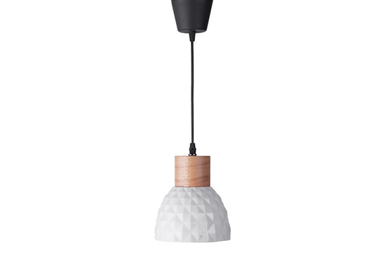 Lampa wisząca KARI biały, Ø16 x 17,5, ceramika/drewno Konsimo