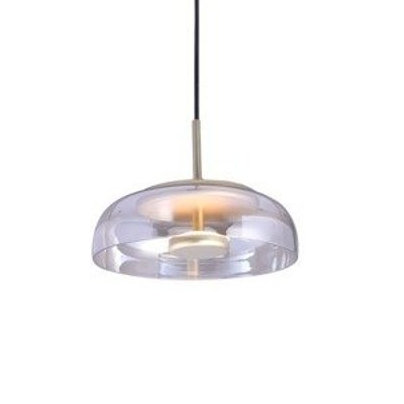 LAMPA wisząca KKST-1331-1 KKS szklana OPRAWA okrągła zwis LED 7W 3000K modernistyczny przezroczysty złoty Step Into Design