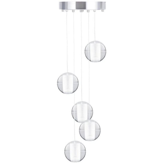 LAMPA wisząca KKST-9228-5 szklana OPRAWA kaskada ZWIS kule balls przezroczyste Step Into Design