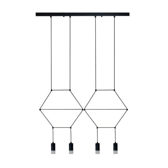 LAMPA wisząca KKSXT068-4P geometryczna OPRAWA metalowy ZWIS tuby czarne Step Into Design