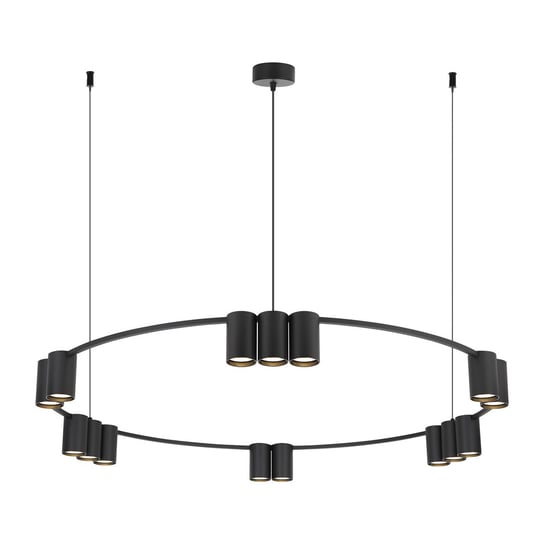 Lampa wisząca (koło) GENESIS BLACK 15xGU10 Milagro