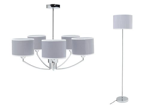Lampa wisząca + lampa podłogowa LICUS granatowy/biały, 26x12x17,5 /Ø40 Konsimo