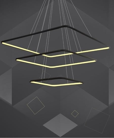 Lampa wisząca Ledowe Kwadraty No. 3 in 3k black Altavola Design ALTAVOLA DESIGN