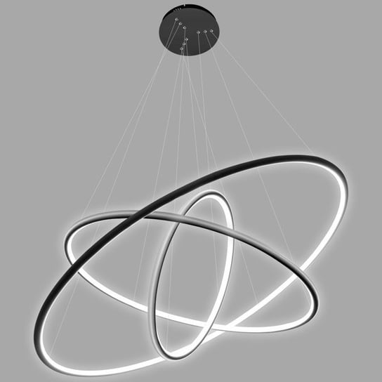 Lampa wisząca Ledowe Okręgi No.3 Φ80 cm in 3k czarna ściemnialna Altavola Design ALTAVOLA DESIGN