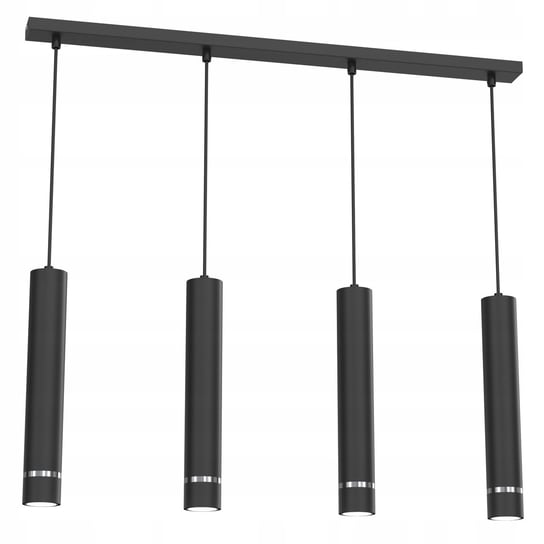 Lampa wisząca listwa tuby rury 4x Gu10 nad stół wyspę czarne chrom Fabryka lamp