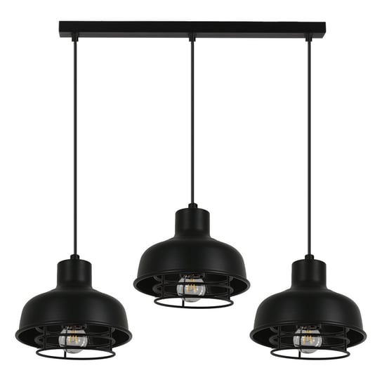 Lampa Wisząca Listwa W Stylu Loft Roco 3 Czarna Listwa Metal Lampex