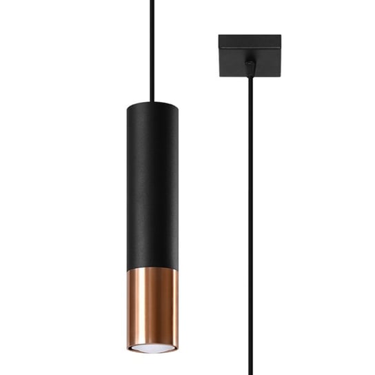 Lampa wisząca LOOPEZ 1 czarny/miedź nowoczesny tuba regulacja zawiesia SL.0946 Sollux Lighting Sollux Lighting