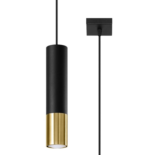 Lampa wisząca LOOPEZ 1 czarny/złoty nowoczesny tuba regulacja zawiesia SL.0952 Sollux Lighting Sollux Lighting