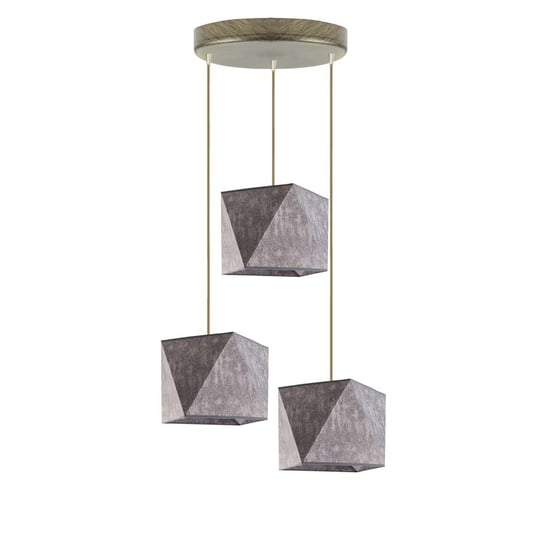 Lampa wisząca LYSNE Majorka, 3x60 W, E27, beton/złota, 120x40 cm LYSNE