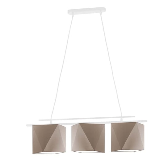 Lampa wisząca LYSNE Malibu, 3x60 W, E27, beżowa/biała, 120x77 cm LYSNE