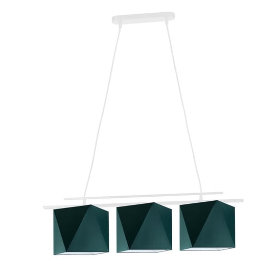 Lampa wisząca LYSNE Malibu, 3x60 W, E27, zieleń butelkowa/biała, 120x77 cm LYSNE
